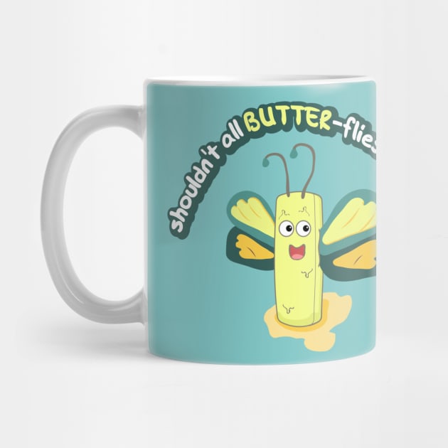 Shouldn't all BUTTER flies be yellow? by nonbeenarydesigns